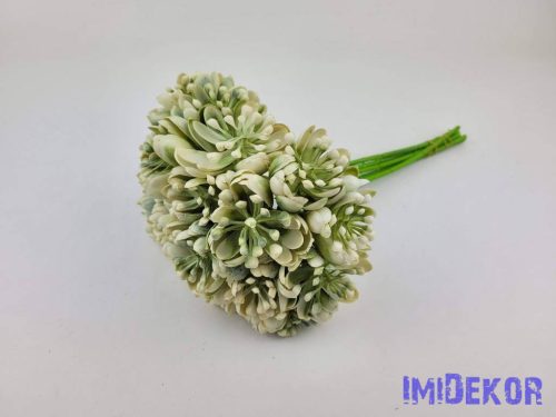 Kövirózsás 6 szálas dekor köteg 28 cm - Fehér