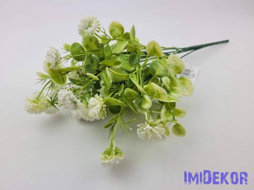 Fehér porzós 5 ágú műzöld bokor 36 cm