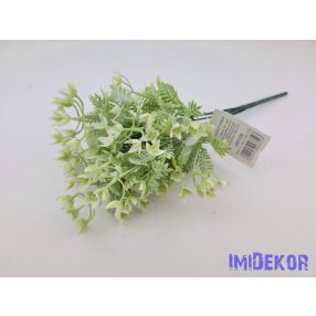   Tölcsér virágú hamvas 6 ágú műzöld csokor 30 cm - Fehér
