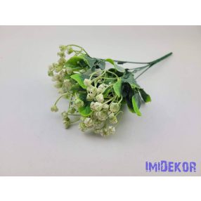 Gumós 5 ágú műzöld csokor 28 cm - Fehér