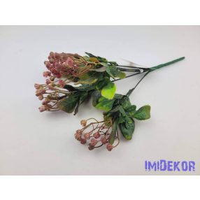 Gumós 5 ágú műzöld csokor 28 cm - Bordó