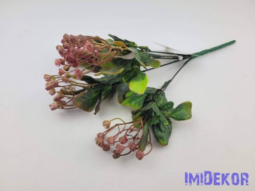 Gumós 5 ágú műzöld csokor 28 cm - Bordó