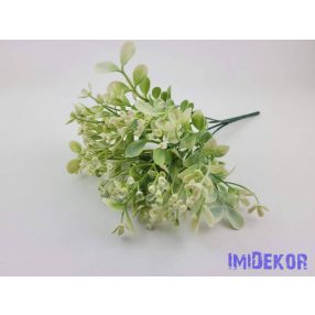 Bogyós 5 ágú műzöld csokor 29 cm - Fehér