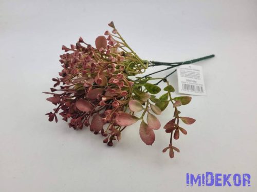 Bogyós 5 ágú műzöld csokor 29 cm - Bordó