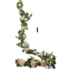 Virágos leveles girland 180cm - Barack