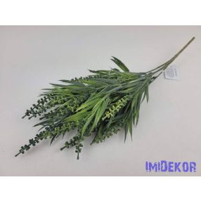 Fürtös leveles mű 5 ágú hamvas bokor 39 cm - Zöld