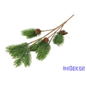Fenyő ág tobozzal 48cm - Zöld