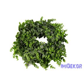 Hamvas eukaliptuszos műzöld koszorú 35 cm