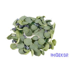 Hamvas levelű bogyós koszorú 32 cm