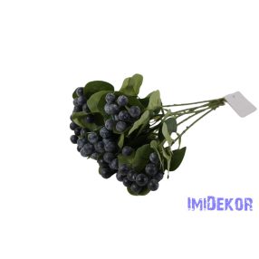 Bogyós 6 szálas kötegelt csokor 35cm - Kék