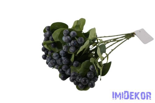 Bogyós 6 szálas kötegelt csokor 35cm - Kék