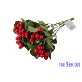 Bogyós 6 szálas kötegelt csokor 35cm - Piros