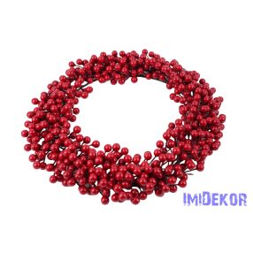 Piros bogyós koszorú 40cm