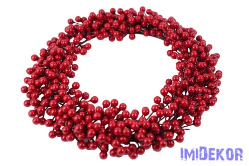 Piros bogyós koszorú 40cm