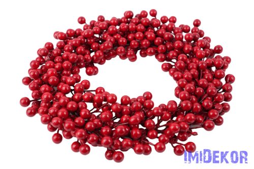 Piros bogyós koszorú 33cm