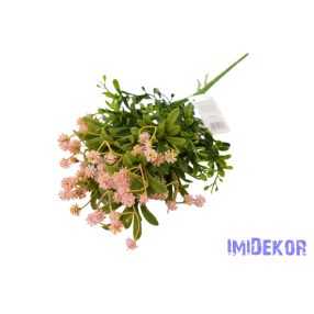 Rezgős 6 ágú műzöld bokor 36cm - Rózsaszín