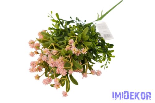 Rezgős 6 ágú műzöld bokor 36cm - Rózsaszín