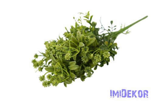 Rezgős 6 ágú műzöld bokor 36cm - Zöld