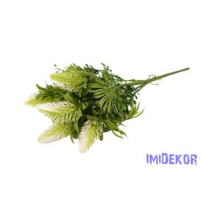 Bogáncsos műzöld bokor 38cm - Fehér