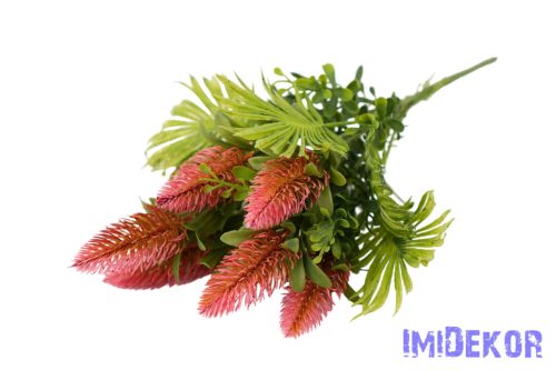 Bogáncsos műzöld bokor 38cm - Rózsaszín