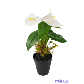 Cserepes gumi flamingó 30cm - Fehér
