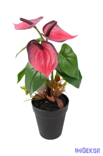 Cserepes gumi flamingó 30cm - Mályva-Rózsaszín