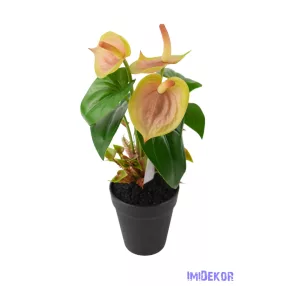 Cserepes gumi flamingó 30cm - Zöldes