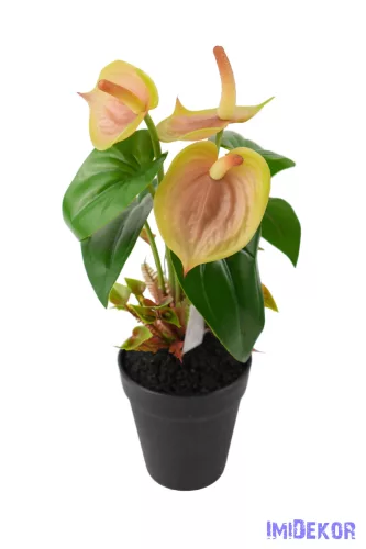 Cserepes gumi flamingó 30cm - Zöldes