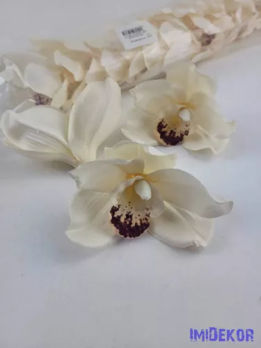 Cymbidium orchidea selyem fej D10 cm - Krém