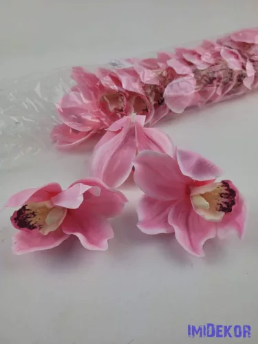 Cymbidium orchidea selyem fej D10 cm - Babarózsaszín