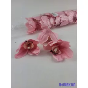 Cymbidium orchidea selyem fej D10 cm - Barackos Rózsaszín