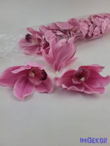 Cymbidium orchidea selyem fej D10 cm - Rózsaszín