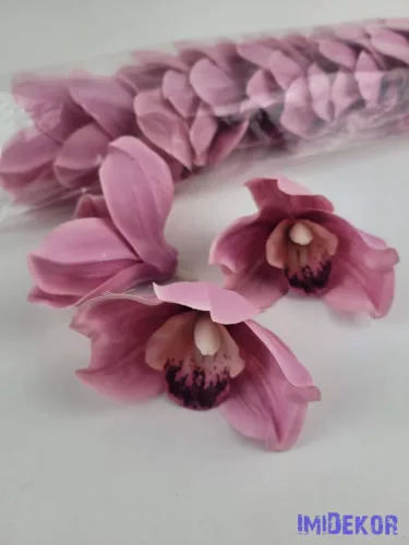 Cymbidium orchidea selyem fej D10 cm - Mályvás