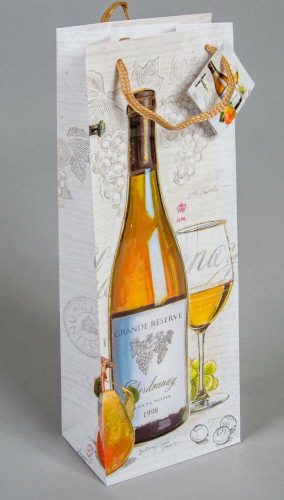Italos tasak boros palack mintájú ajándék tasak 13x36cm