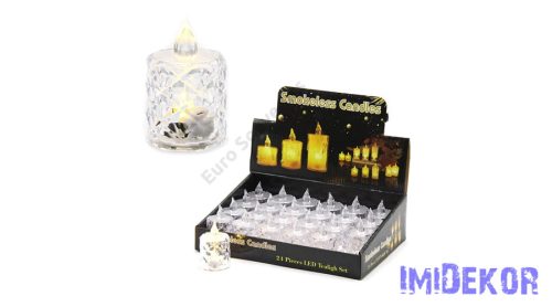 LED gyertya melegfényű 4x6,5cm - Pikkelyes
