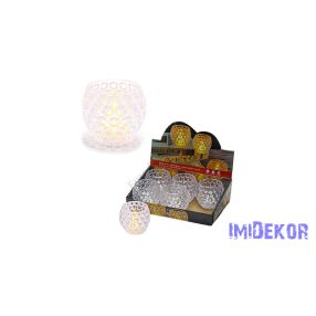 Kerekded poharas LED mécses melegfényű 7,5x7cm
