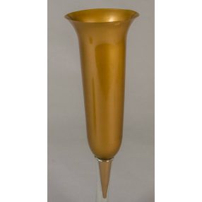 Sírváza leszúrós nagy műanyag D13,5cm M38,5cm - Arany