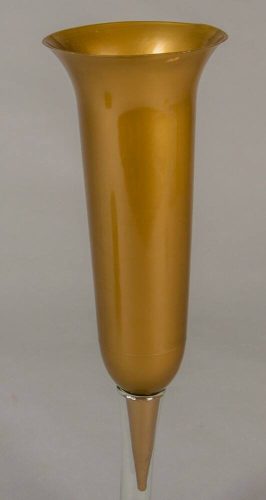 Sírváza leszúrós nagy műanyag D13,5cm M38,5cm - Arany