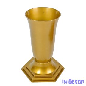 Műanyag talpas sírváza D15cm M30cm - Arany