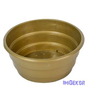 Műanyag peremes kerek tál D18cm M8cm - Arany