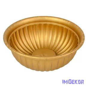 Műanyag kerek bordás tál D31 M12 cm - Arany