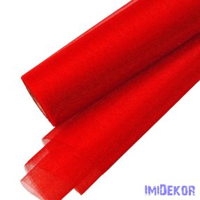 Snow Organza 47cm x 10m dekorációs anyag - Piros