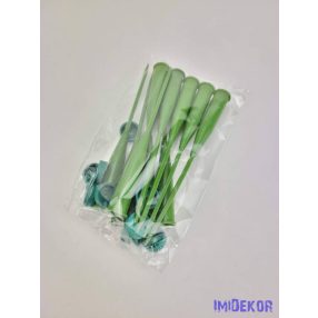 Fiola kupakkal zöld rövid pálcás 14cm 10db/cs