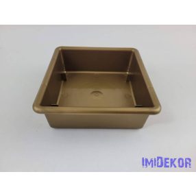 Kocka műanyag tál 1/2 tűzőhabos 11x11cm - Arany