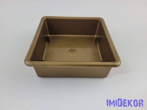 Kocka műanyag tál 1/2 tűzőhabos 11x11cm - Arany