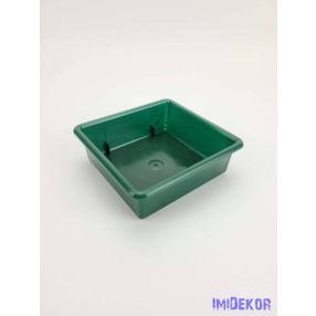 Kocka műanyag tál 1/2 tűzőhabos 11x11cm - Zöld