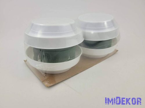 Kör műanyag tál szavanna D11/8cm tűzőhabbal - Fehér