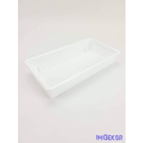 Tégla műanyag tál 1/1 tűzőhabos 23x11cm - Fehér