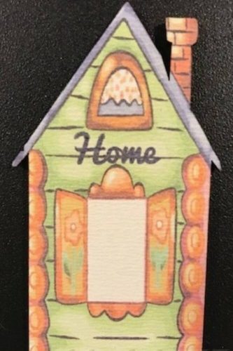 " Home " házikó lézervágott fa betűző táblácska 7x4cm