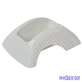 Műanyag domború mintás tál 22x16x8cm - Fehér